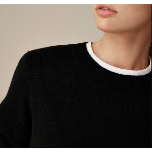 J. Crew Cashmere Classic Fit Crewneck Sweater Black BA400 Size XXSmall New - Picture 5 of 13